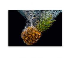 Premium Textil-Leinwand 120 x 80 cm Quer-Format Ananas Wasser | Wandbild, HD-Bild auf Keilrahmen, Fertigbild auf hochwertigem Vlies, Leinwanddruck von Früchtefreund