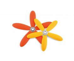 Weis 15264 Untersetzer-Set 2 Tulpen in Orange/in Gelb, Silikon, Silber, 19 x 19 x 20 cm, 2 Einheiten