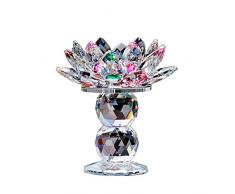 Walzer & F Kristall Lotus Flower Teelichthalter 11,4 cm, bunt,