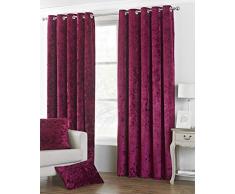 Paoletti Verona gecrushter Samt Vorhang mit Ösen, 66 x 72 (168 x 183 cm), rot