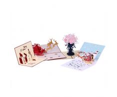 Lucky Mall 3D Weihnachtskarten Pop up Grußkarte Urlaub Karten/New years Karte – 4 Karten & Umschläge