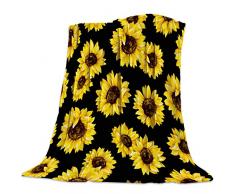 YEHO Art Gallery Flanell-Fleece-Decke für Bettzimmer, Sofa, Couch, Meeresschildkröte, Unterwasserwelt, leicht, gemütlich, warme Decken für Damen und Herren 49x59inch=125x150cm Sunfloweryag8510