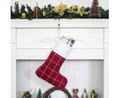 gexworldwide GEX 2019 Weihnachtsstrümpfe für die Familie, 6 Stück, klassisch, kariert, gestreift, 40,6 cm Dekoration, hoch Red/White Plaid 1piece
