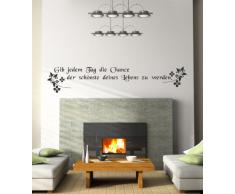 INDIGOS 4052166042451 Wandtattoo w176 Mark Twain Zitat Gib jedem Tag die Chance Wandaufkleber 80 x 15 cm, gold