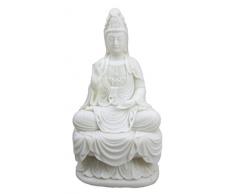 Ebros Buddhismus Orientalische Erleuchtung Wasser und Mond Göttin Kuan Yin meditierend auf Lotus-Thron-Statue Buddha Themed Religiöse Deko-Altar Figur 17,8 cm hoch Skulptur Dekoration Feng Shui Zen Buddhist