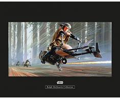 Komar Wandbild Star Wars Classic RMQ Endor Speeder | Kinderzimmer, Jugendzimmer, Dekoration, Kunstdruck | ohne Rahmen | WB138-50x40 | Größe: 50 x 40 cm (Breite x Höhe)