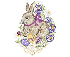 Plauner Spitze®, 21 x 26 cm, Lace Osterhase Fensterbild/Sonnenspiel