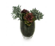 EUROCINSA 64168C54 Schrank Mix Cactus Box mit 4 Stück, Kunststoff, Glas, Grün, 18 x 19 cm