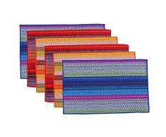 Holz trifft Farbe Baumwolle Tischsets gewebt geflochten Gerippter waschbar Küche Tisch MATS Set von 4, 30,5 x 45,7 cm Mixed Color 2