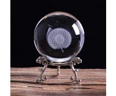 HDCRYSTALGIFTS Kristallkugel mit versilbertem Blumenständer, 60 mm Style*7