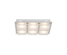 Brilliant World LED Deckenleuchte Wandleuchte 6 flg chrom Glas 2400 Lumen, Samsung-LED integriert