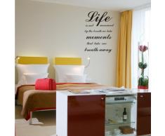 INDIGOS 4052166131582 Wandtattoo w598 Sprüche und Zitate life is not measured Wandaufkleber 120 x 85 cm, schwarz