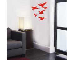 INDIGOS 4052166094214 Wandtattoo w496 Vogel / Vögel Wandaufkleber 120 x 88 cm, rot
