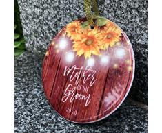 Kooer Dekofigur Our First Christmas as Mr & Mrs, 2020, Sonnenblume, Brautpaar 7,6 cm, rund, Porzellan, Keramik Mutter des Bräutigam