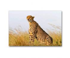 Premium Textil-Leinwand 90 x 60 cm Quer-Format Afrika: Gepard in der Masai Mara, Kenia | Wandbild, HD-Bild auf Keilrahmen, Fertigbild auf hochwertigem Vlies, Leinwanddruck von Angelika Stern
