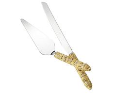 Olivia Riegel Gold Windsor Crystal Wedding Dessert Servierset mit Messer und Servierbesteck