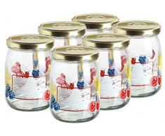 Josef Mäser GmbH, Serie Summer Marmelade, Einsiedeglas 50 cl, dekoriert, im 6er-Set