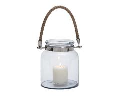 Deco 79 Glas Metall Laterne mit Seil, 8 von 25,4 cm