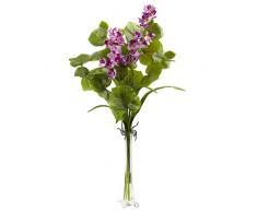 Nearly Natural Fast Natur Lotus und Orchidee Seide Arrangement in Glasvase, Violett