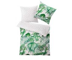 Kleine Wolke Textilgesellschaft Loria Bettwäsche, Baumwolle, Grün, 1-155x220 /1-80x 80