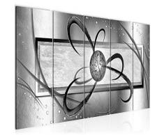 Bilder Abstrakt Wandbild 200 x 80 cm Vlies - Leinwand Bild XXL Format Wandbilder Wohnzimmer Wohnung Deko Kunstdrucke Grau 5 Teilig - MADE IN GERMANY - Fertig zum Aufhängen 101155c