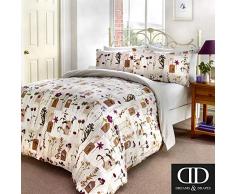 Dreams & Drapes Bettwäsche-Set, gepresste Blumen, 200 TC, Polycotton, Mehrfarbig, Doppelbett