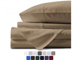 Mayfair Bettwäsche Kollektion Ägyptische Baumwolle, Fadenzahl 600 Tagesdecke Set Satin Weave Tief pocketbedding, Taupe, TwinXL