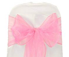 MDS 100 PCS Dusty Pink Organza Stuhl Schärpen/Schleifen Band für Hochzeiten oder Events Banquet Decor Stuhl, Schleife Band-30 Farbe rose