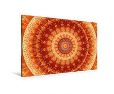 Premium Textil-Leinwand 90 x 60 cm Quer-Format Mandala Lebensfreude | Wandbild, HD-Bild auf Keilrahmen, Fertigbild auf hochwertigem Vlies, Leinwanddruck von Christine Bässler