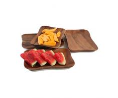 Woodard and Charles Serviertablett aus Akazienholz, 19 x 13 cm, 4 Stück