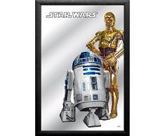 empireposter Star Wars R2D2 - C3PO - 30x20 cm bedruckter Spiegel im Kunststoff Rahmen