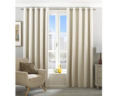 Riva Home Garantiert Blackout Thermo Eclipse Vorhang mit Ãsen, Textil, Elfenbeinfarben, 66 x 54 (168 x 137cm)