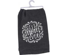 Primitives by Kathy 35305 Chalk Art Hand Lettered Geschirrtuch, baumwolle, Best Mom Ever