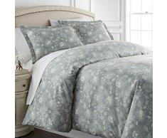 Southshore Fine Linens Bettwäsche-Set, 3-teilig, Übergröße Garten Full/Queen Infinite Blossom Slate Blue