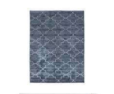 Thedecofactory 133379 Teppich, Polyester, 135 x 180 cm, Vintage-Stil, Relief, 180 x 133 x 1,5 cm, Blau