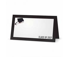 Graduation Karten – Zelt Stil – 10 PACK – Weiß blanko vorne, die Solide Farbe Bordüre und Rückseite – Placement Tisch Name Platz Stationery Party Supplies – Gelegenheit oder Abendessen Veranstaltung (Class of 2017)