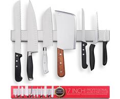 HMmagnets Premium 43,2 cm Edelstahl Messerhalter – Professionelle Magnetische Messer Strip – platzsparend Messer Rack/Messer Bar mit kraftvoller Magnetverschluss Pull Force (Verbesserte Version)