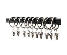 Teensery 20 Packs Metall Chrom 15 Zoll Dusche Vorhang Clips Ringe Fenster Vorhang Kleider Klammer Ringe Schellen Hängend Haken (silbern)