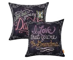 LINKWELL 2 Stück quadratische Überwurfkissenbezüge Set Dekorative Kissenbezüge für Sofa Schlafzimmer Auto Couch 45,7 x 45,7 cm Standard Cc900-901