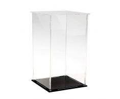 Lanscoe Aufbewahrungsbox aus transparentem Acryl, zum Zusammenbauen von Arbeitsplatten, Würfel, Organizer, Ständer, staubdicht, für Action-Figuren, Spielzeug, Sammlerstücke 7x6x10inch; 18x16x25cm