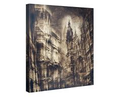 Picanova – Retro Sepia City 80x80cm – Premium Leinwanddruck – Kunstdruck Auf 2cm Holz-Keilrahmen Für Schlaf- Und Wohnzimmer Von Gennadi Blokhin