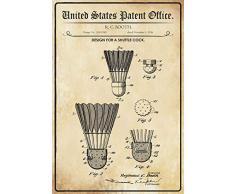Schatzmix Patent fÃ¼r EIN Federball Metallschild 20x30 Deko tin Sign Blechschild, Blech, Mehrfarbig, 20x30 cm