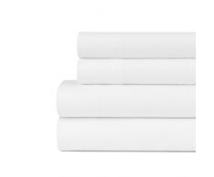 Briarwood Home 150 GSM gebürstetes Flanell Deep Pocket Bed Sheet Set, 100% WEICHE Türkische Baumwolle – gebürstetes Flanell Bettwäsche, Baumwolle, weiß, Twin