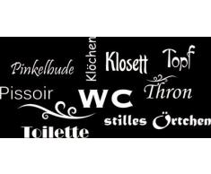 Graz Design 650160_50_010 Wandtattoo Deko für Bad Sprüche Wand Aufkleber für Badezimmer Toilette WC stilles Ãrtchen Dekoration 104x50cm Weiss