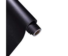 Mullsan selbstklebende Tapeten-Tapete, strukturiert, Vinyl, zum Abziehen und Aufkleben von Kontakten, Papiertapete, Regaleinsatz, Heimdekorationspapier, 61 cm x 31,8 cm Medium schwarz