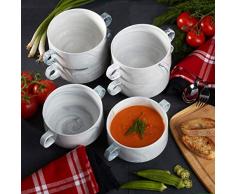Certified International 89658 Marmor, ca. 600 ml Suppenteller, 19,1 x 13,3 x 8,3 cm, 6-teiliges Set, Kochgeschirr, Backzubehör, Weiß