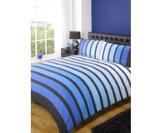 Soho Blau gestreiftes Bettwäsche-Set, für Einzelbett, blau