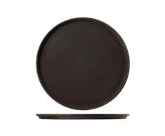 H+H Tablett rund, Kunststoff, braun, 27 cm
