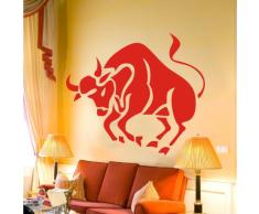 INDIGOS 4052166063104 Wandtattoo w389 Stier - Sternzeichen Wandaufkleber 120 x 101 cm, rot