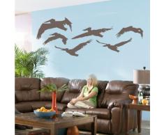 INDIGOS 4052166088312 Wandtattoo w481 Vogel / Vögel Wandaufkleber 80 x 30 cm, braun